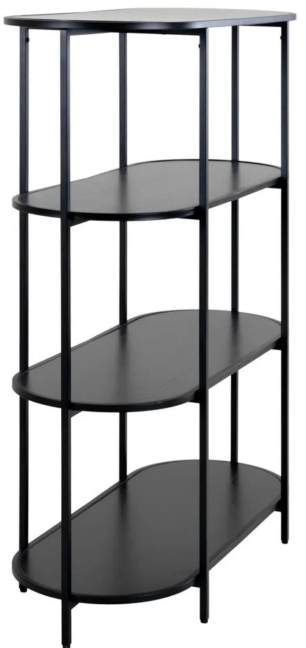 Vita Raft oval, 4 rafturi, negru, cadru negru 85x36x111 cm