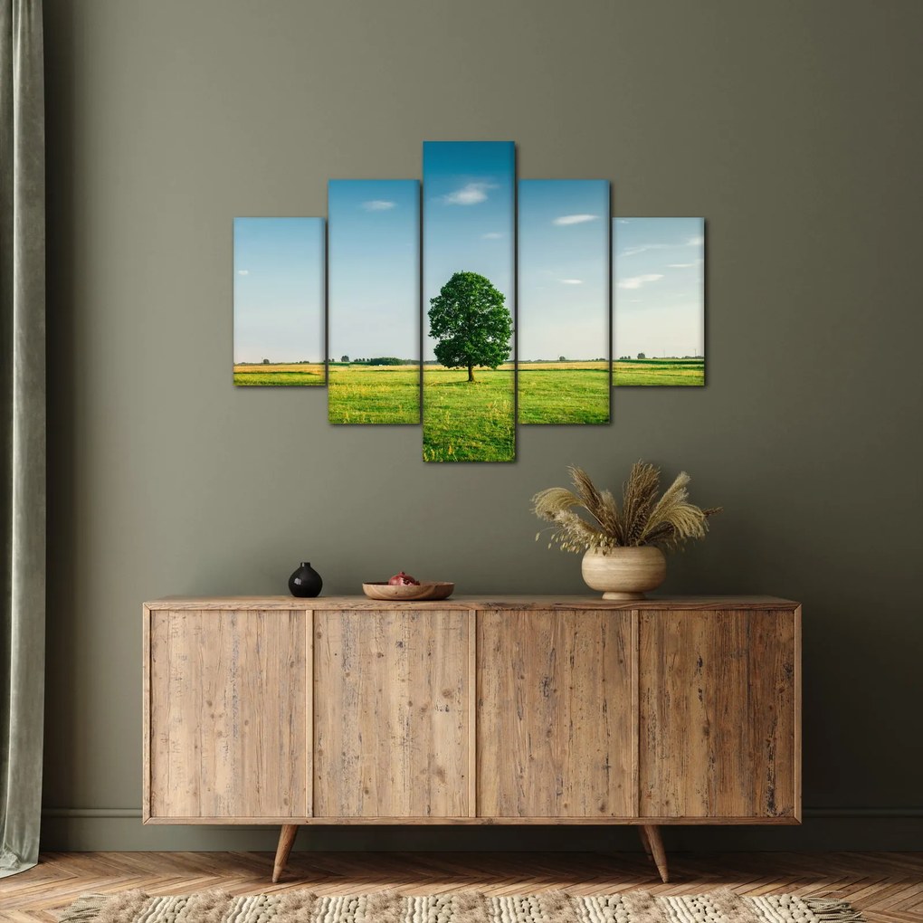 Tablou cu copaci pe luncă (150x105 cm)