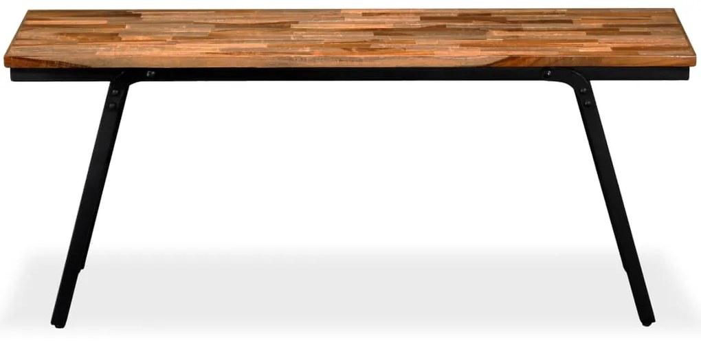 245411 vidaXL Bancă, Lemn de tec reciclat și oțel 110x35x45 cm