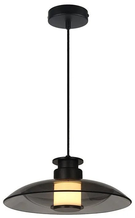 Lustra Suspendata LED, Ambientala, Sticla Fumurie, 10W, ZB-25142