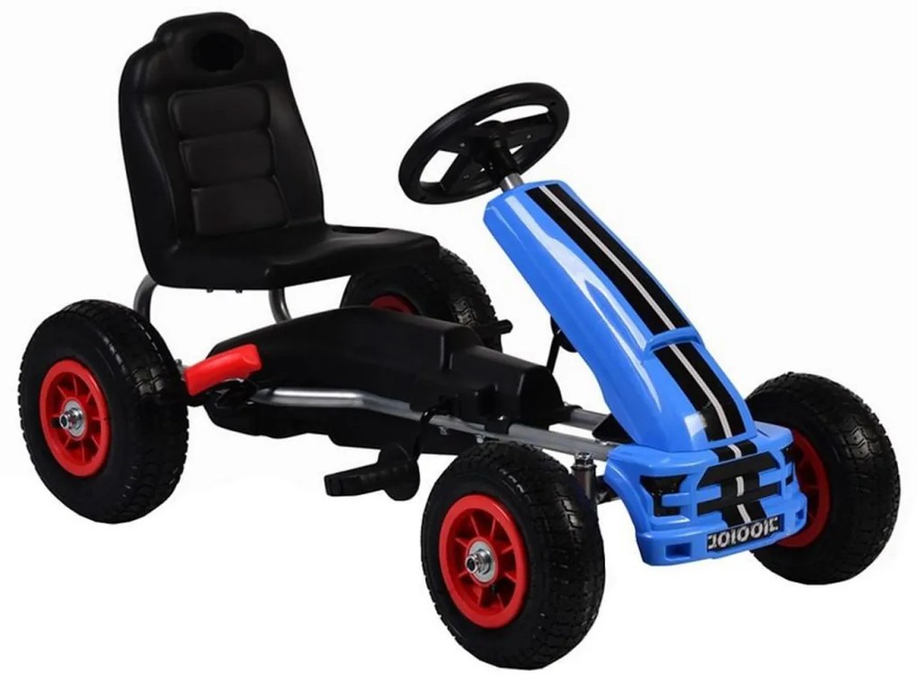 Kart cu pedale pentru copii NOVOKIDS® Nevada Kart PRO, roti din cauciuc, Carena, Structura metalica, Frana de mana, Functie FreeWheel, Scaun