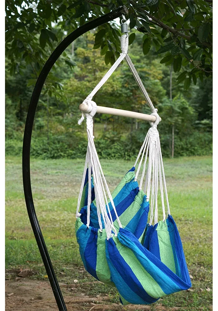 Scaun balansoar suspendabil, model dungi verde/albastru, LINDO NEW