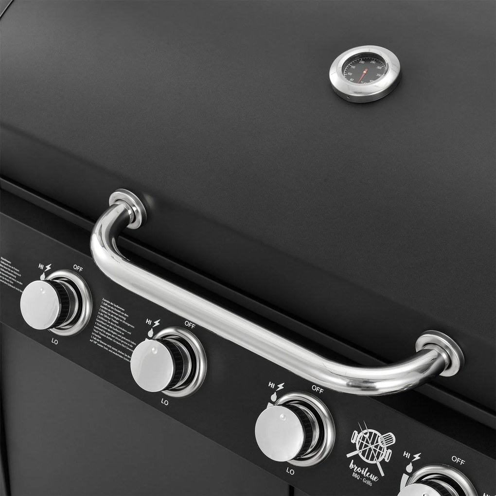 Grãtar pe gaz BBQ "California" cu 6 arzãtoare si 1 arzãtor pe gaz lateral