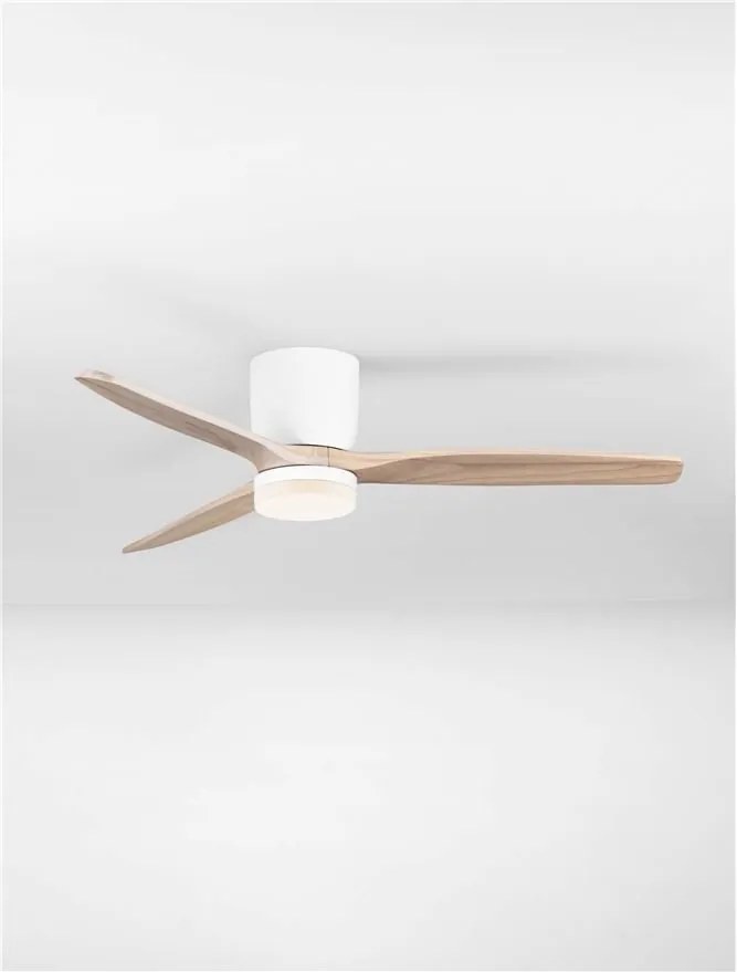 Lustra LED cu Ventilator si telecomanda ALOA alb/natural wood