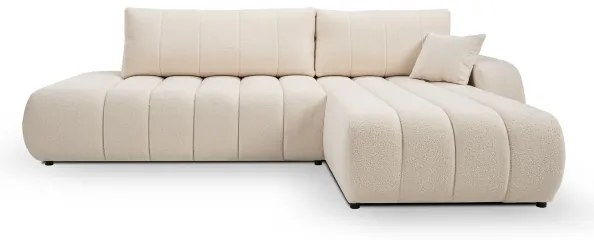 Colțar extensibil DESIO, cu spațiu de depozitare, pe partea dreaptă, bej