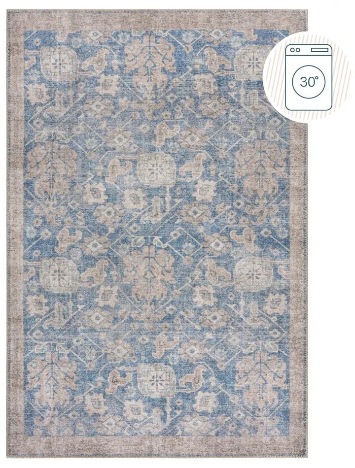 Covor albastru lavabil 190x290 cm Orelia Global – Flair Rugs