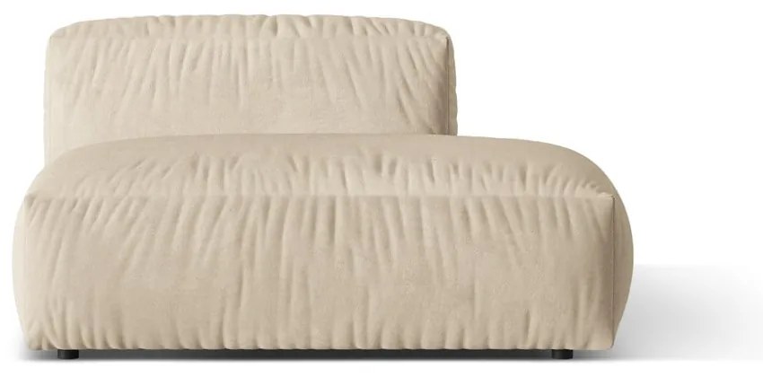 Modul pentru canapea modulară bej cu tapițerie din catifea (cu colț pe partea dreaptă) Martina – Micadoni