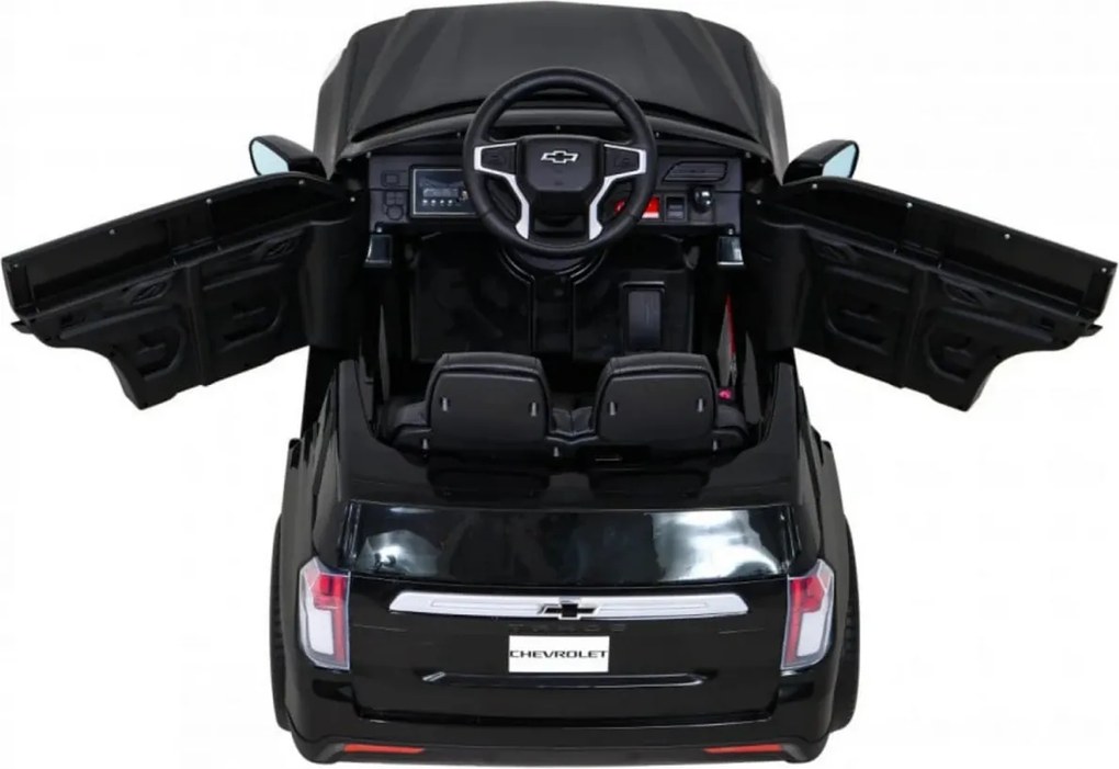 Masinuta Electrica cu acumulator pentru copii NOVOKIDS™ Chevrolet Tahoe SUV, Roti din Cauciuc EVA, Max 25 kg , Usi cu deschidere , 3 Viteze, Lungime