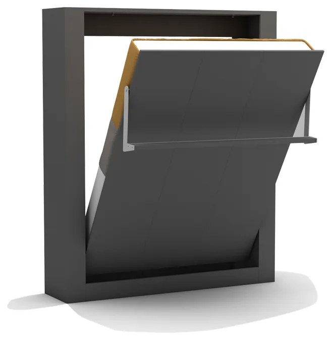 Pat rabatabil dublu cu somiera inclusa, fara tablii tapitate - nova queen bed (150x200)
