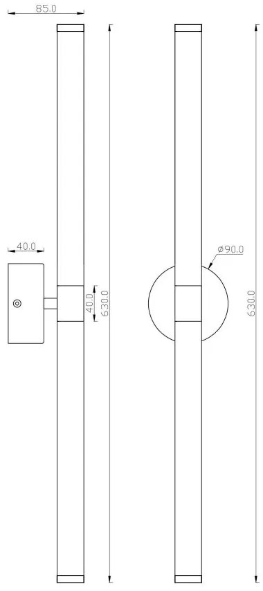 Aplica de perete LED design high-tech minimalist Axis auriu