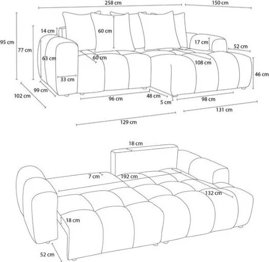 Colțar albastru extensibil/cu spațiu de depozitare cu tapițerie din țesătură bouclé (cu colț pe partea dreaptă/cu șezlong) Roxelane – Bobochic Paris