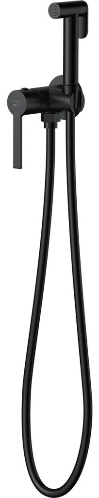 Baterie bideu cu set de dus incastrat, negru Cersanit Virgo