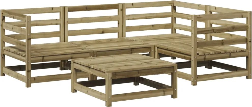 vidaXL Set canapea de grădină, 5 piese, lemn de pin tratat