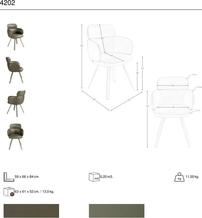 Scaun modern design italian Olive green