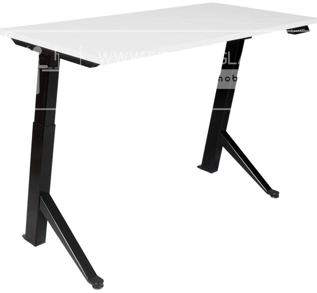 Birou reglabil electric TerrA2Y Black-cadru in Y / profil cadru negru (Dimensiune blat: 137x67 cm, Culoare blat: Alb 25mm)