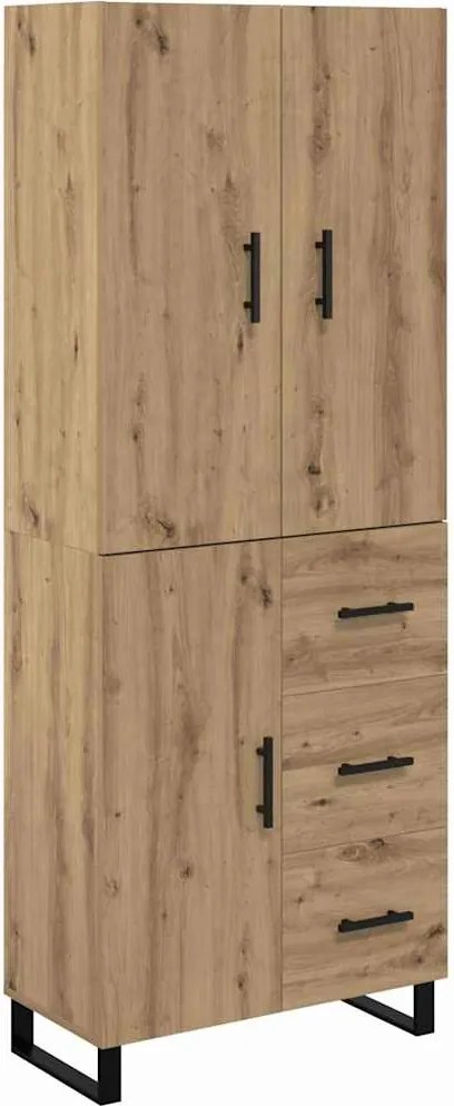 vidaXL Bufet cu sertar 2 pcs Stejar Artizanal 69,5 x 34 x 180 cm