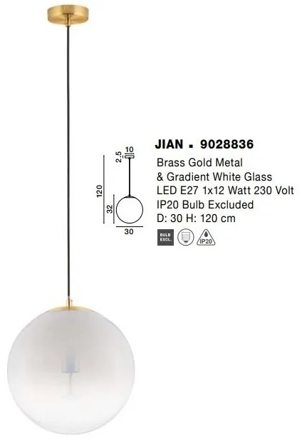 Pendul design modern JIAN, diametru 30cm
