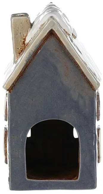 Decorațiuni de Crăciun Căsuță de iarnă, ceramică,pentru lumânare de ceai, gri