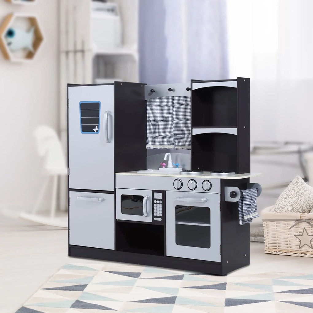Bucatarie Jucarie HomCom cu Frigider Cuptor, Microunde, Aragaz, Chiuveta | Aosom RO