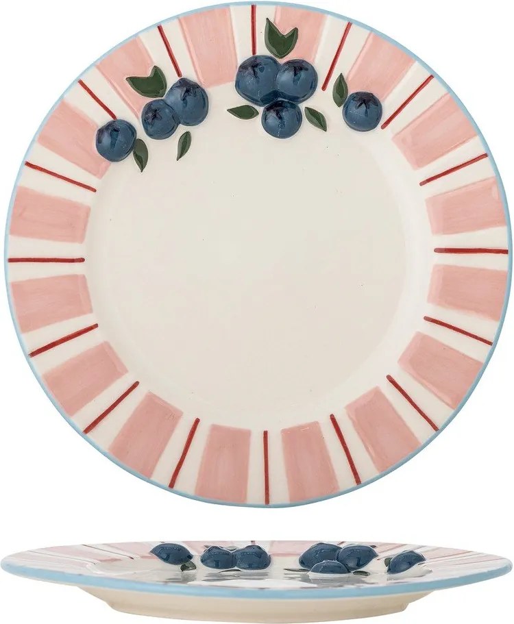 Farfurii roz/crem 4 buc. pentru desert din gresie ø 20,5 cm Carry – Bloomingville