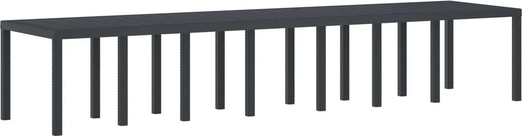 vidaXL Masă de Grădină Antracit 400 x 100 x 73 cm poliratan