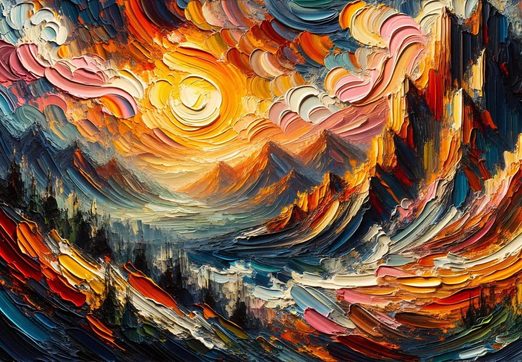 Fototapet - Munți acoperiți de soare (147x102 cm)
