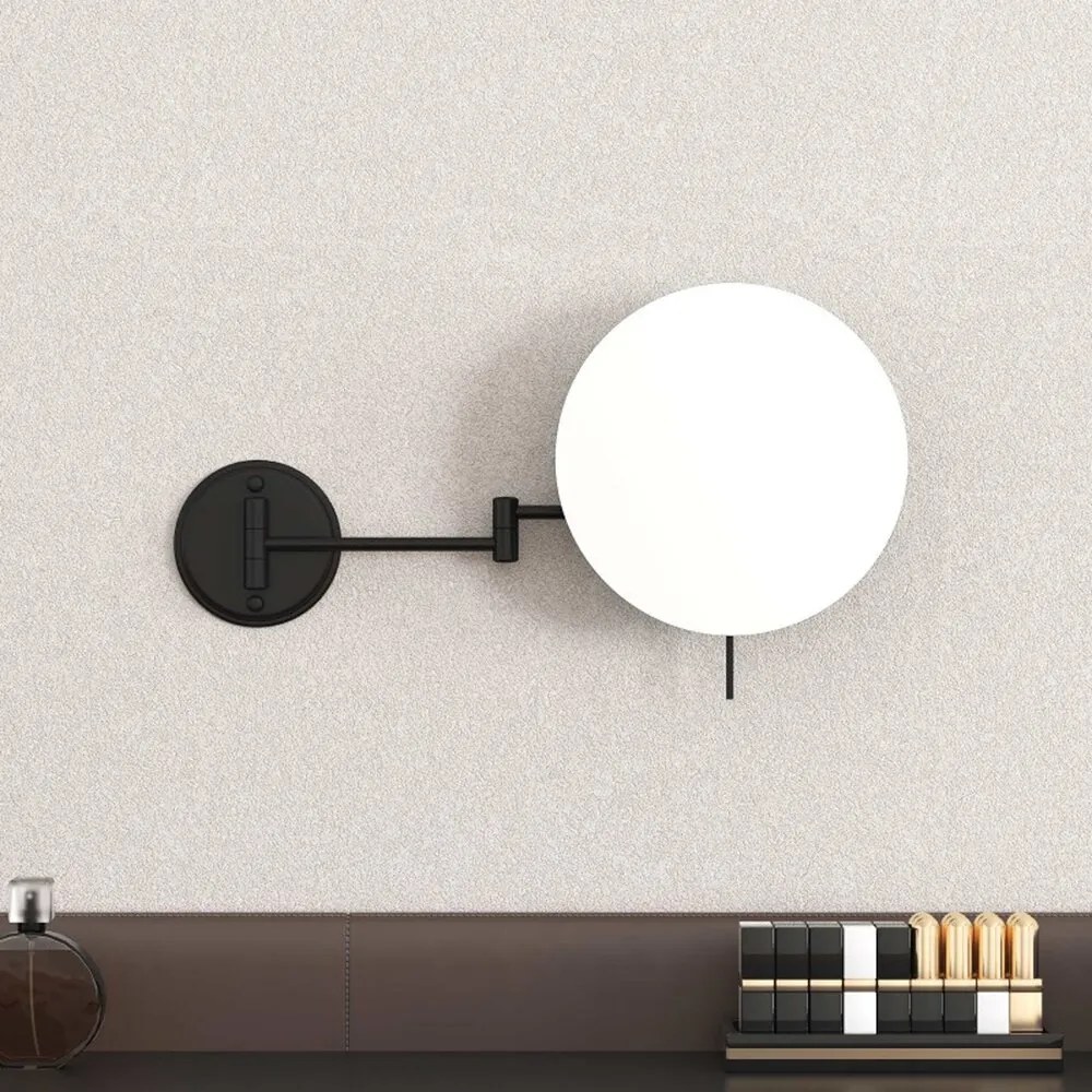 Oglinda cosmetica Inter Ceramic 20x42 cm negru mat cu marire x5