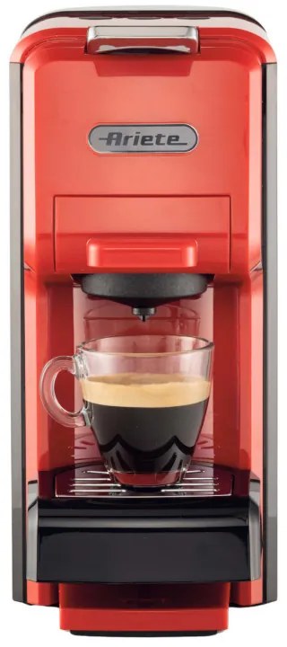 Espressor pentru cafea macinata si capsule 4in1 Ariete 1304/12, 1350W, 19 bar, 0.7 l, Auto shut-off, Baza reglabila, Rosu