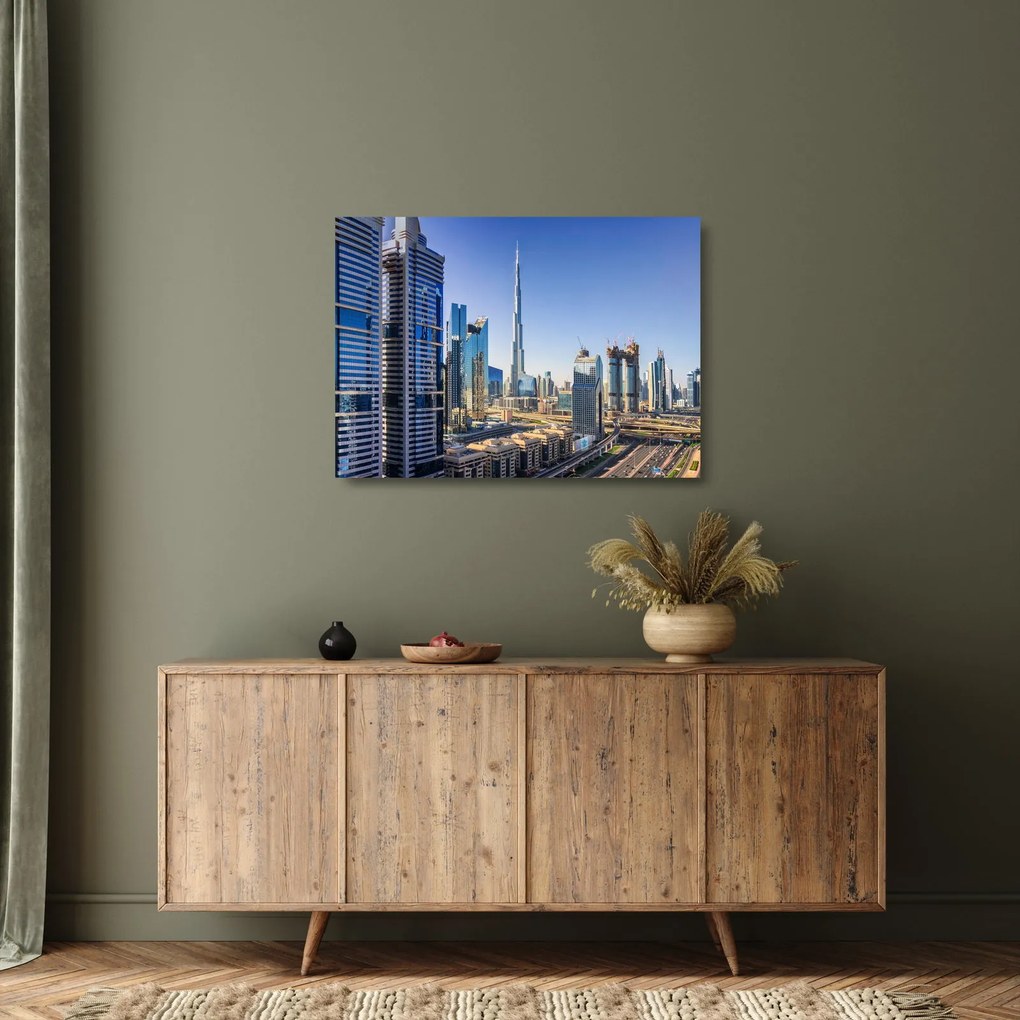 Tablou pe sticlă - Dimineața la Dubai (70x50 cm)