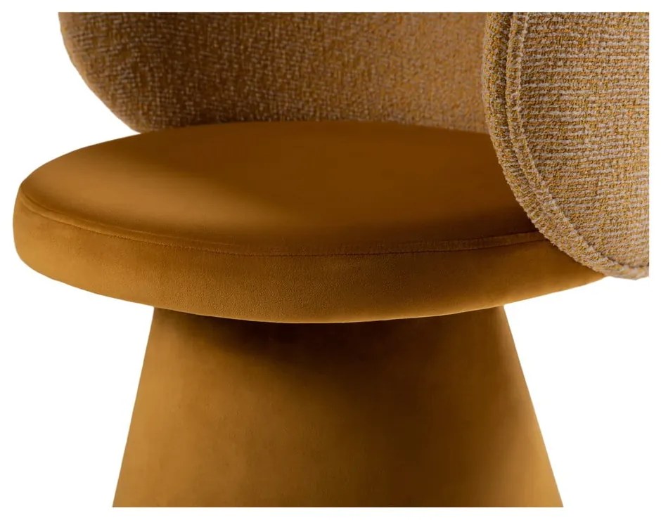 Fotoliu galben muștar cu tapițerie din catifea Inez – Micadoni
