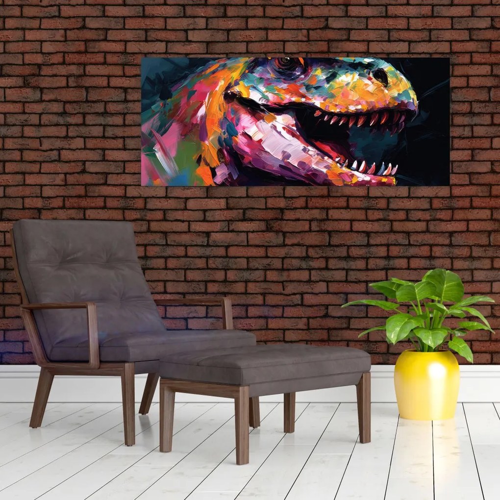 Tablou - Dinozaur, pictură (120x50 cm)