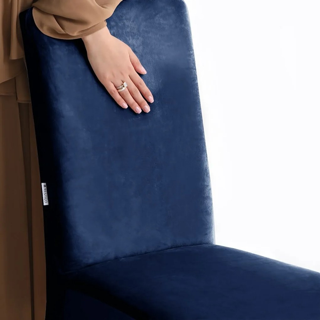 Restilo Husă pentru scaun Sento indigo, 48 x 48 x58 + 10 cm, set de 4 bucăți