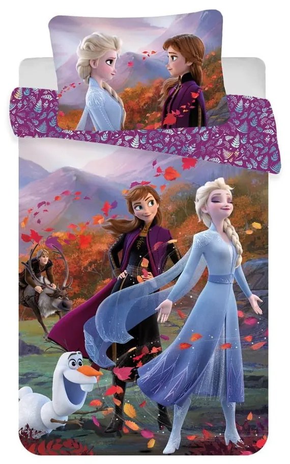Lenjerie de pat pentru copii din bumbac pentru pătuț 100x135 cm Frozen "Wind" – Jerry Fabrics
