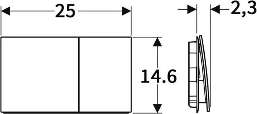 Geberit 115.622.QD.1 - Placă de acționare Sigma70, 25 x 14,6 cm, crom negru