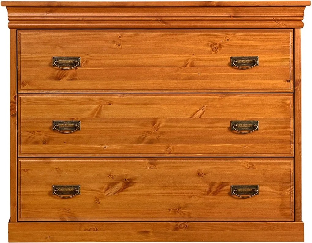 Comodă lemn masiv natur Florence, 107 × 42 × 83 cm