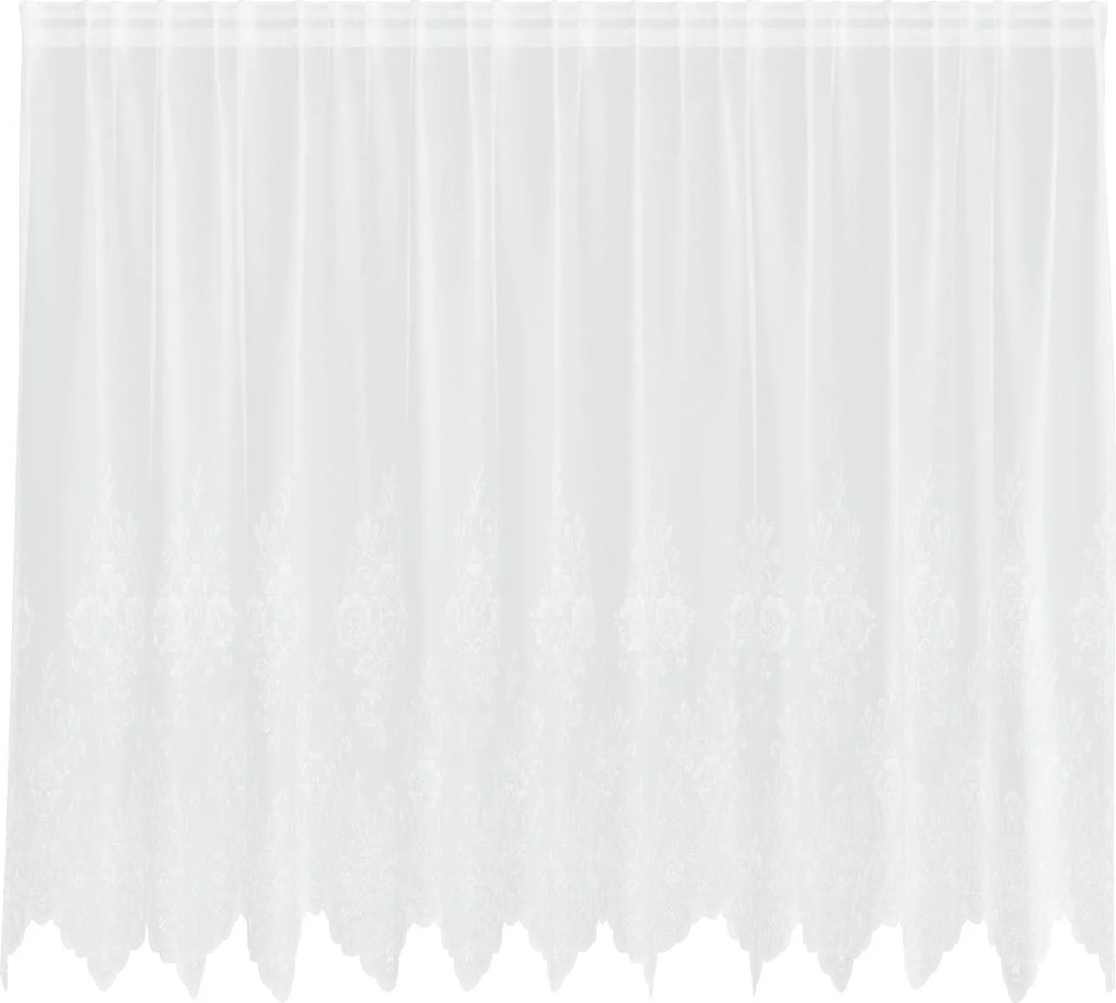 vidaXL Cortină din Dantelă cu perdele Alb 160 x 300 cm Poliester