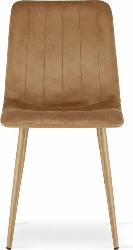 Scaun din catifea maro LAVA ALMOND BROWN