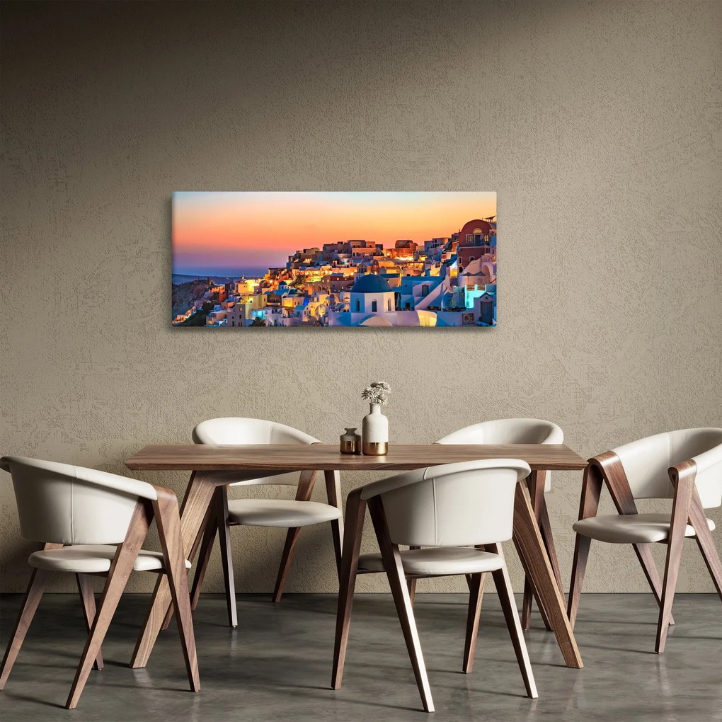 Tablou - Santorini în amurg (120x50 cm)