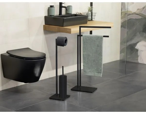 WENKO 71555800 - Suport pentru prosoape RECCO 48x80,5 cm negru