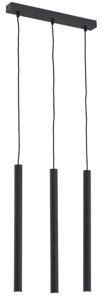 Lustra cu 3 pendule design minimalist Etna plus negru