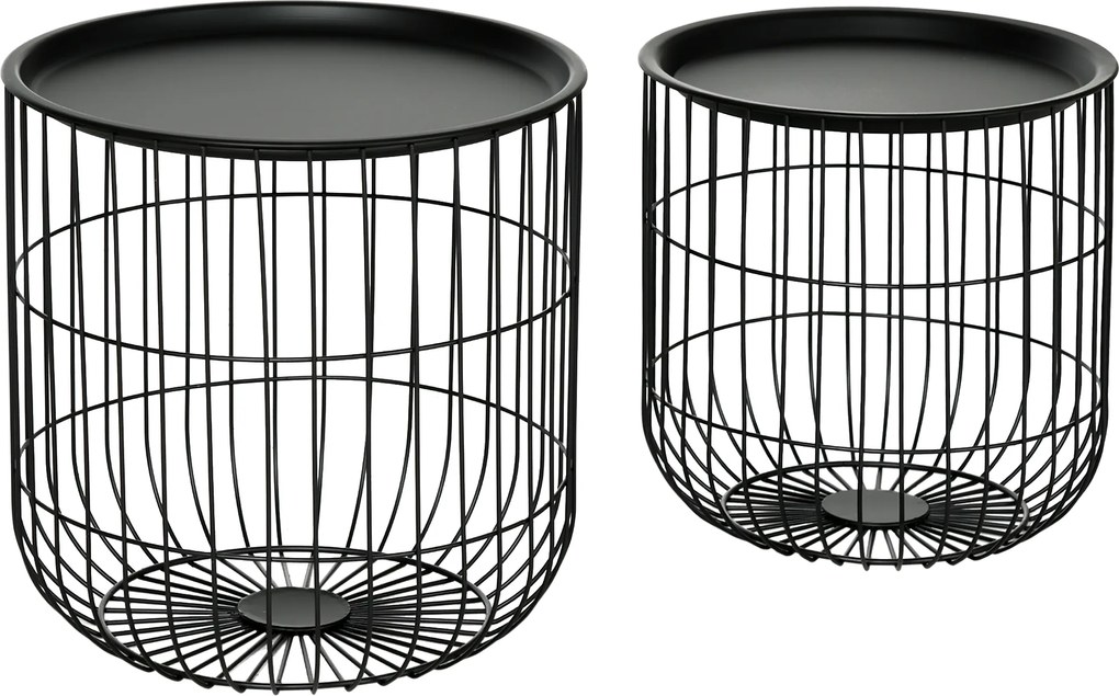 HOMCOM Set Mese Rotunde Suprapuse din Oțel, Blat Detașabil, Design Modern pentru Living, Negru | Aosom Romania