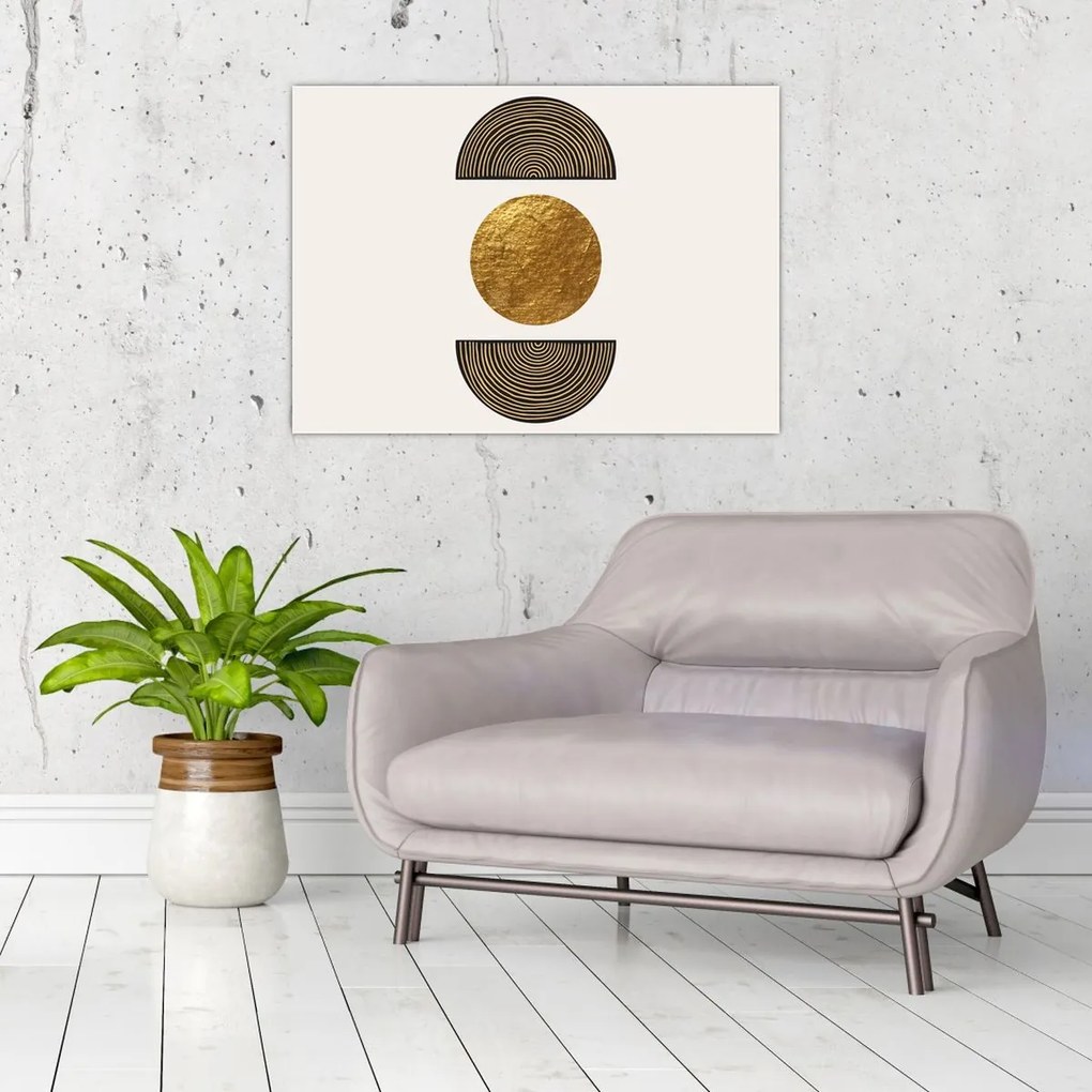 Tablou pe sticlă - Ornament de aur N⁰1 (70x50 cm)