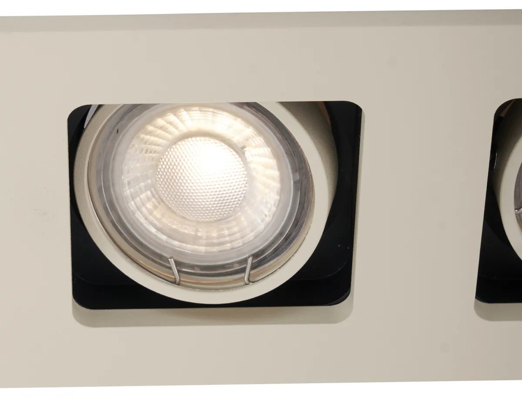 Set 6 becuri Spot modern încastrat bej GU10 50mm pivotant și inclinabil 2 lumini - Qure