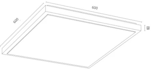 Plafonieră CARLSON 4xE27/15W/230V 60x60 cm negru Argon 1826