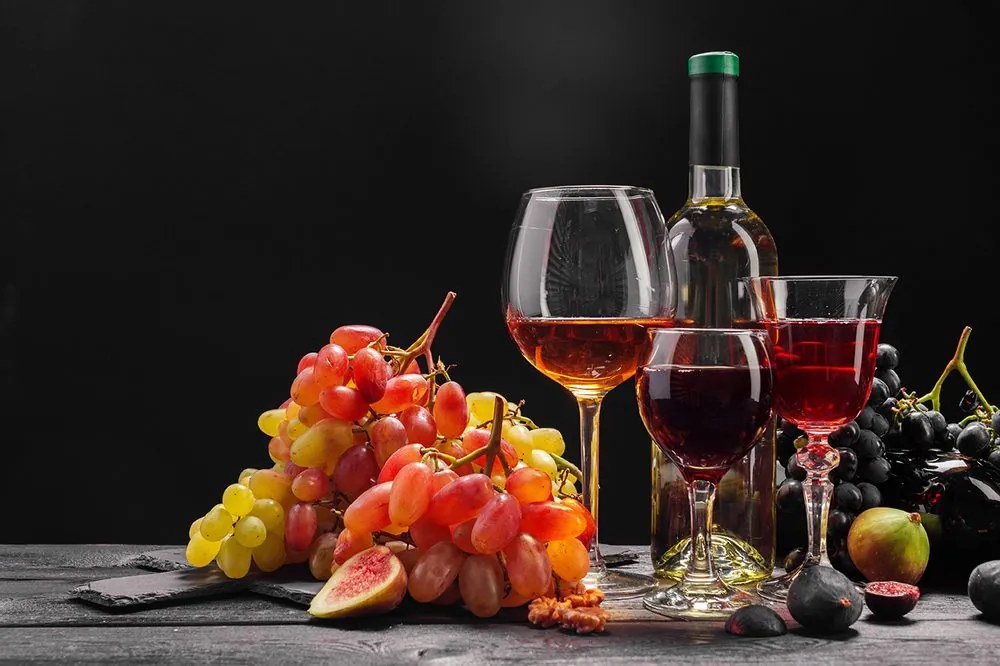Fototapet autoadeziv vin cu struguri
