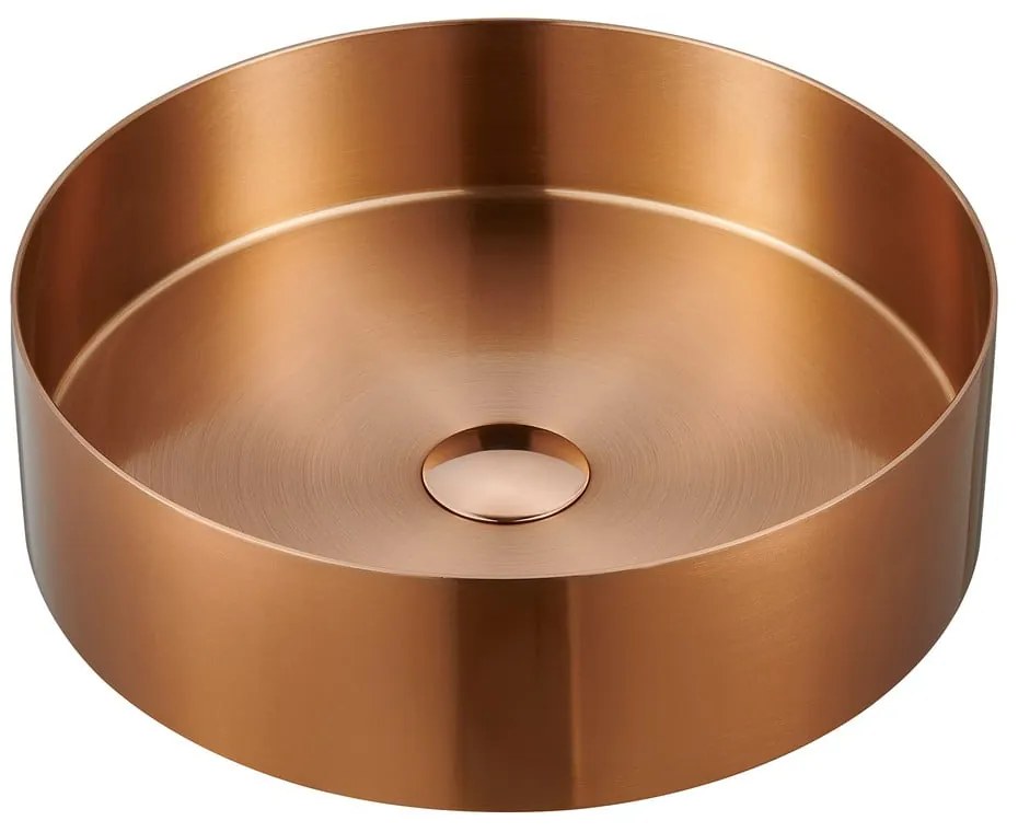 Chiuvetă arămie rotundă din oțel inoxidabil ø 38 cm Aurum – Sapho