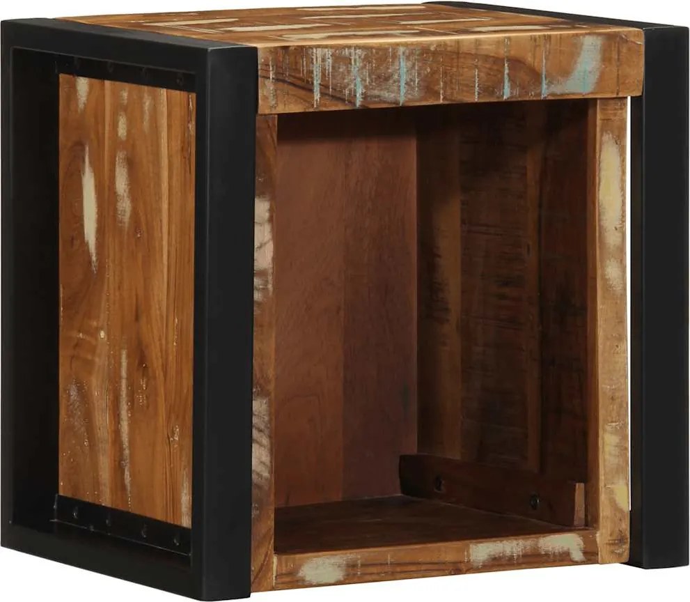 vidaXL Noptiera multicolor 40x35x40 cm lemn masiv recuperat