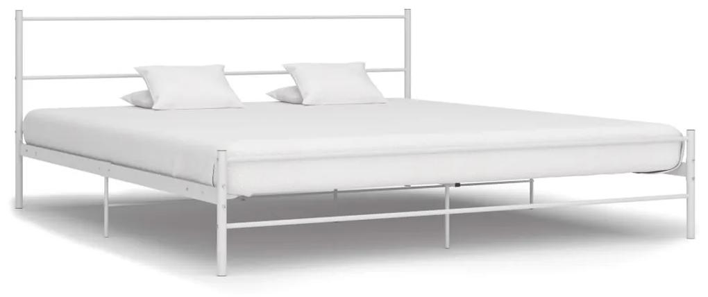 284698 vidaXL Cadru de pat, alb, 200 x 200 cm, metal