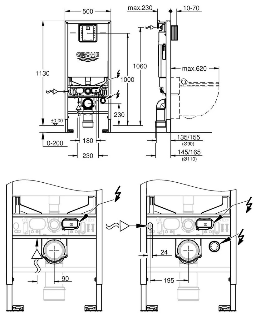 Grohe Rapid SLX cadru incastrat pentru vas wc suspendat 39598000