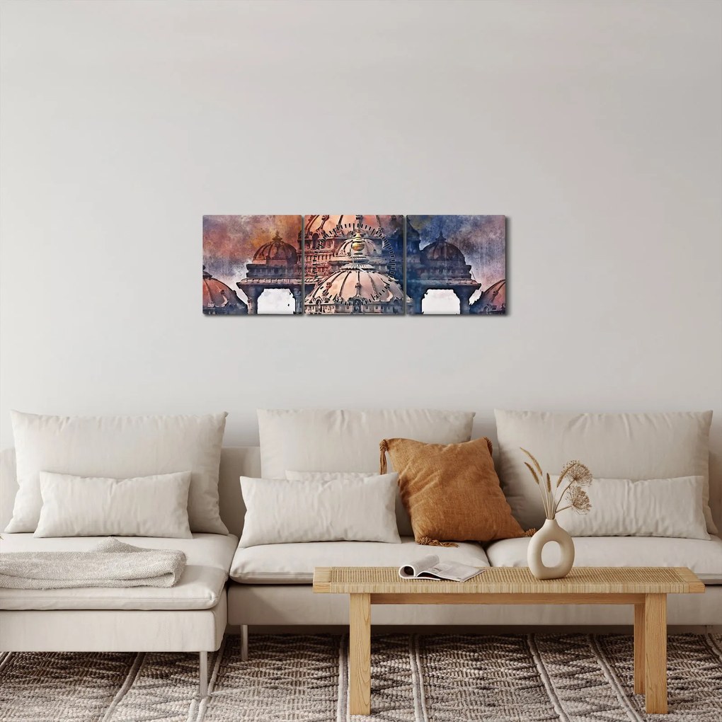 Tablou - Akshardham, New Delhi, India (cu ceas) (90x30 cm)